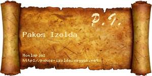 Pakos Izolda névjegykártya